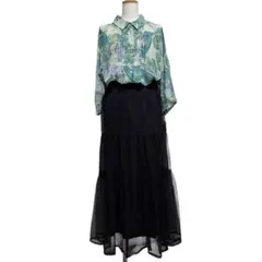 ペイズリー柄ブラウス　5L　ビッグシルエット　シースルー　森ガール　個性