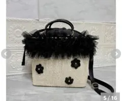 しまむら×Coco PPお花フリル2wayカゴバッグ ショルダーのサムネイル