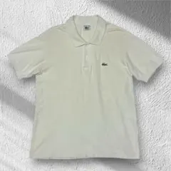 希少フランス製】90s ラコステ 半袖ポロシャツ アイボリー 生成り