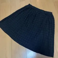 ユニクロ　膝丈レースギャザースカート