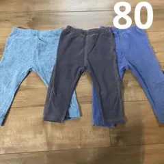 3点 ユニクロ レギンス ミッキー デニム