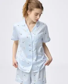 GU サテンパジャマ 半袖＆ショートパンツ ドッグSサイズのサムネイル