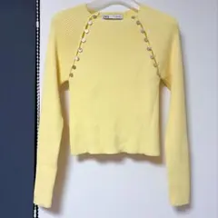 ZARA サマーニット 長袖 イエロー Mサイズ トップス ザラ