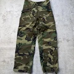 90s 米陸軍ウッドランド迷彩GORETEXレインパンツサイズS/Lのサムネイル