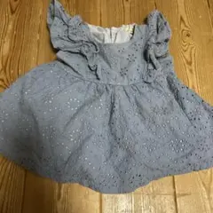 petit main ライトブルー刺繍チュニック 90cm