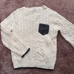 GLOBAL WORK ケーブルニットセーター M アイボリー