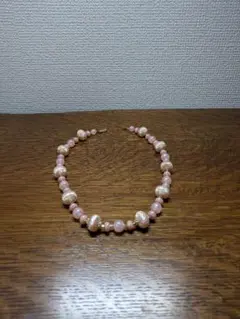 【昭和レトロ】ピンク パール風ビーズ ネックレス