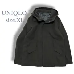 【ユニクロ】XLサイズ　美品　ウールブレンドパーカー　アウター　カーキ