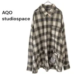 アコスタジオスペース　チェック柄　ネルシャツ　オーバーサイズ　フリーサイズ