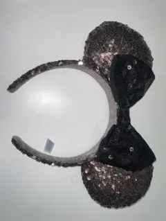 ミッキーマウス型カチューシャ 黒とシルバー