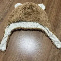 クマ耳付き帽子　0-1歳