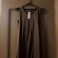 UNIQLO Aラインロングワンピース M ダークブラウン