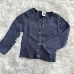 【プチバトー】リブ　長袖カーディガン　12ｍ74cm