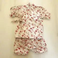 くろわっさんす べべ 美品 花柄 甚平 90サイズ