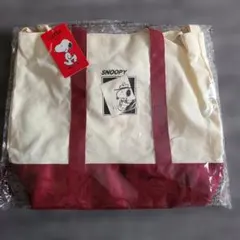 スヌーピー 2wayトートバッグ ワインレッド