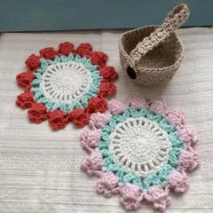 母の日ギフト♪花かごコースター３点セット