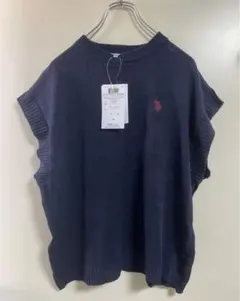 大人気. 未使用. U.S. POLO ASSN. 半袖ニットベスト ネイビー