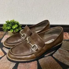 【DIANA ダイアナ】ビットローファー（24）スタッズ　ブラウン