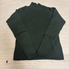 【匿名配送】moment+ 袖口ボタンボトルネック　リブニットプルオーバー　L