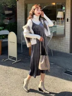 DHOLIC ベロアワンピース