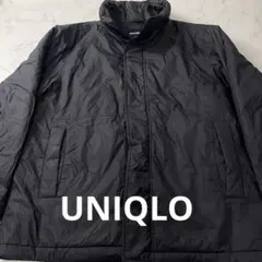 UNIQLO 中綿ジャケット メンズL ブラック フルジップ 防寒 シンプル