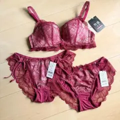 チュチュアンナ 特盛ブラ ショーツ 紐　シャルマンノワールブラ　赤　レッド
