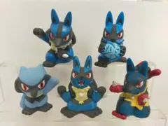 ポケモンキッズ　指人形　リオル　ルカリオ　メガルカリオ　進化5体セット　まとめ