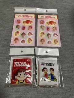 ももぺこ ぷっくりシール 2枚 ミルキーオリジナル保冷剤2個 不二家 ペコちゃん
