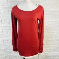 LARU　カットソー　長袖　赤　カーキ　綿１００％　Ｍサイズ　【NS7】