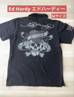 Ed Hardy スカルデザイン ポロシャツ ブラック M エドハーディーのサムネイル