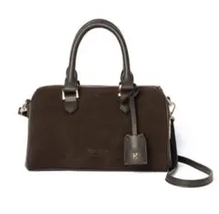 herlipto Suede Mini Boston Bag ダークブラウン