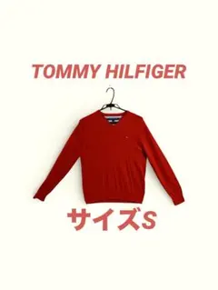 【TOMMY HILFIGER】Ｖネックニットセーター レッド　アメリカで購入