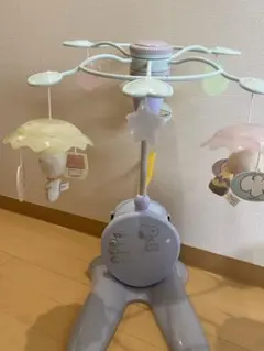 【美品】やわらかガラガラメリー スヌーピー 折りたたみベビーベッド対応のサムネイル