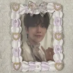 硬質ケース ホイップデコ トレカケース ハンドメイド 紫 パープル ホワイト 白