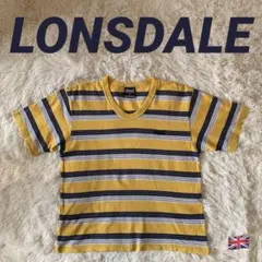 LONSDALE ロンズデール ボーダー Tシャツ イエロー×ネイビー×ホワイトのサムネイル