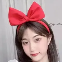 黒赤キュート ビックリボン カチューシャ ハロウィン魔女の宅急便 キキ 子供