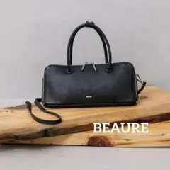 【極美品　BEAURE】2way カウレザー ワイドボストンバッグ ショルダー付のサムネイル