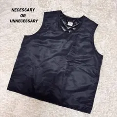 〈NECESSARY OR UNNECESSARY〉中綿ベスト ブラック 日本製