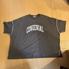 aquaist tシャツ チャコールグレー L レディース 半袖 Uネック 春夏