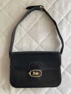オールド セリーヌ CELINE ショルダーバッグ 黒 レザー 革 ヴィンテージ