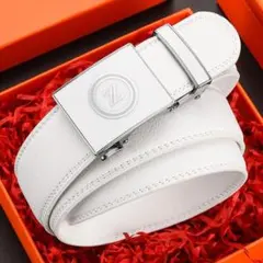 ベルト　本革ベルト レザー Zバックル　オートロック式 無段階 フリーサイズKY