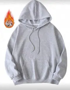 グレー フード付き スウェット パーカー