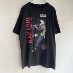 ナルト プリントTシャツ カカシ ヴィンテージ アニメTシャツ 古着 忍者 黒