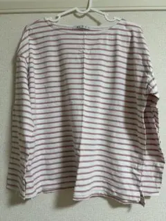 ストライプ 長袖Tシャツ M コットン100%