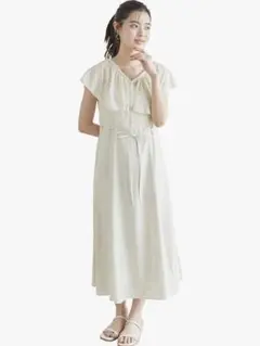 【美品】ロペピクニックフラワープリントラッフルワンピース 36