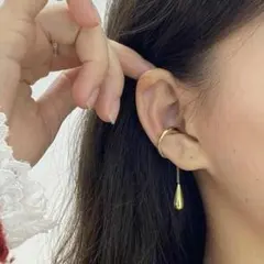 928 ドロップ型イヤクリップ ゴールド イヤーカフ　アクセサリー