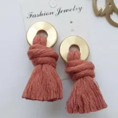 No.860 耳ピタ ロープタッセル ハンドメイド ピアス イヤリング