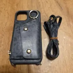 iPhone14用ケース ショルダー付き レオパード柄