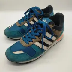 美品　アディダス adidas　ZX700 スニーカー　青　スエード　25.5