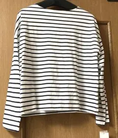 新品❣️ワールドgroveグローブボーダー長袖Tシャツ/白×ネイビー